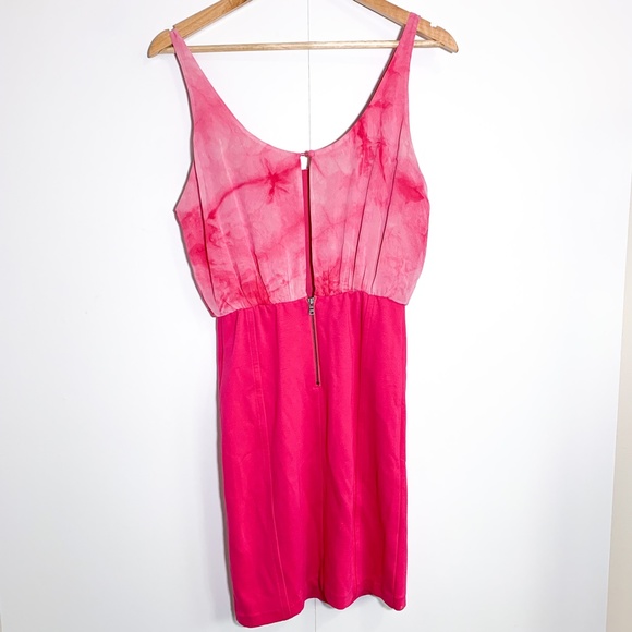 ALICE + OLIVIA Tie Dye Pink Stretch Sleeveless Tank Dress - Picture 6 of 10